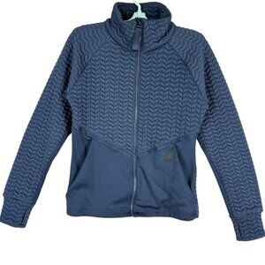 New Balance Women's Quilted Full-Zip Stand Collar Stretch Blue Jacket Size Small